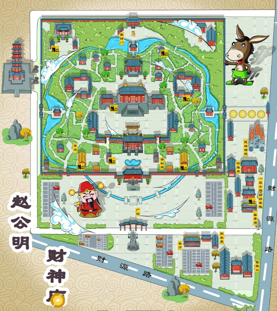 秦州寺庙类手绘地图